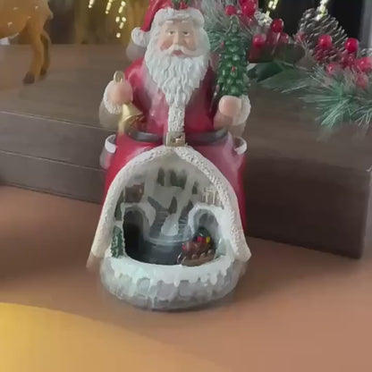 Luce Decorativa Babbo Natale Pupazzo Di Neve Luci Suono Movimento Interno